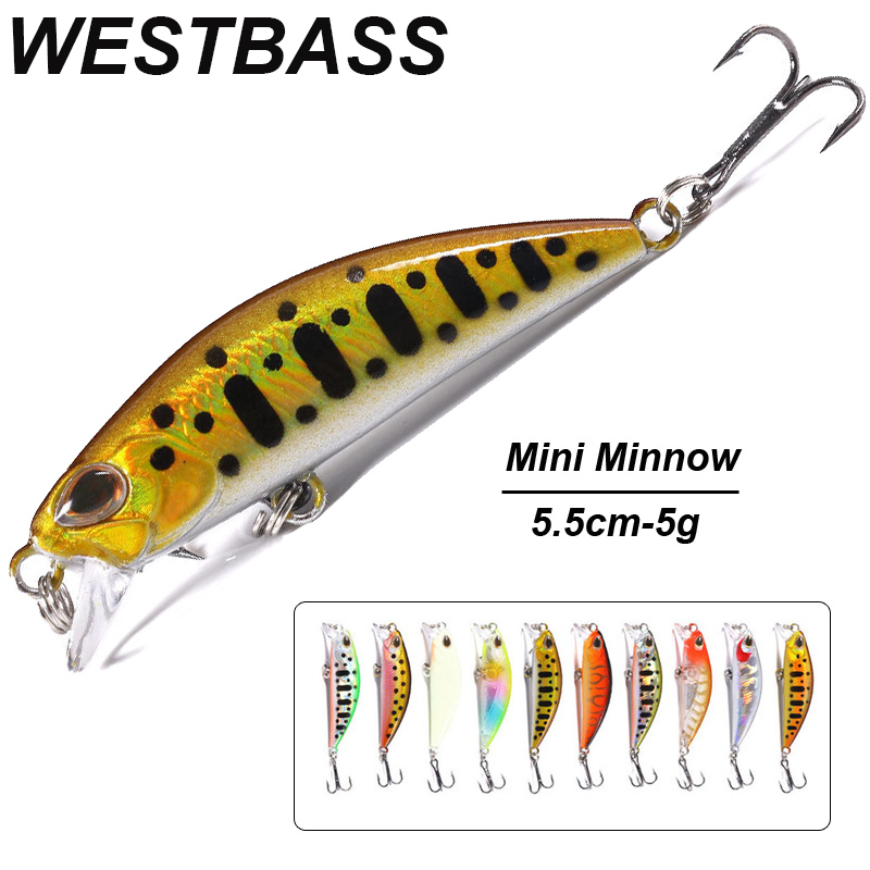 Fishing Lure Crankbait - WESTBASS 1PX Micro Minnow Dụ 55Mm-5G